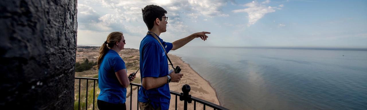 Person overseeing the lake